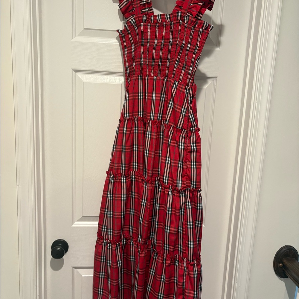 Plaid Red Maxi Dress